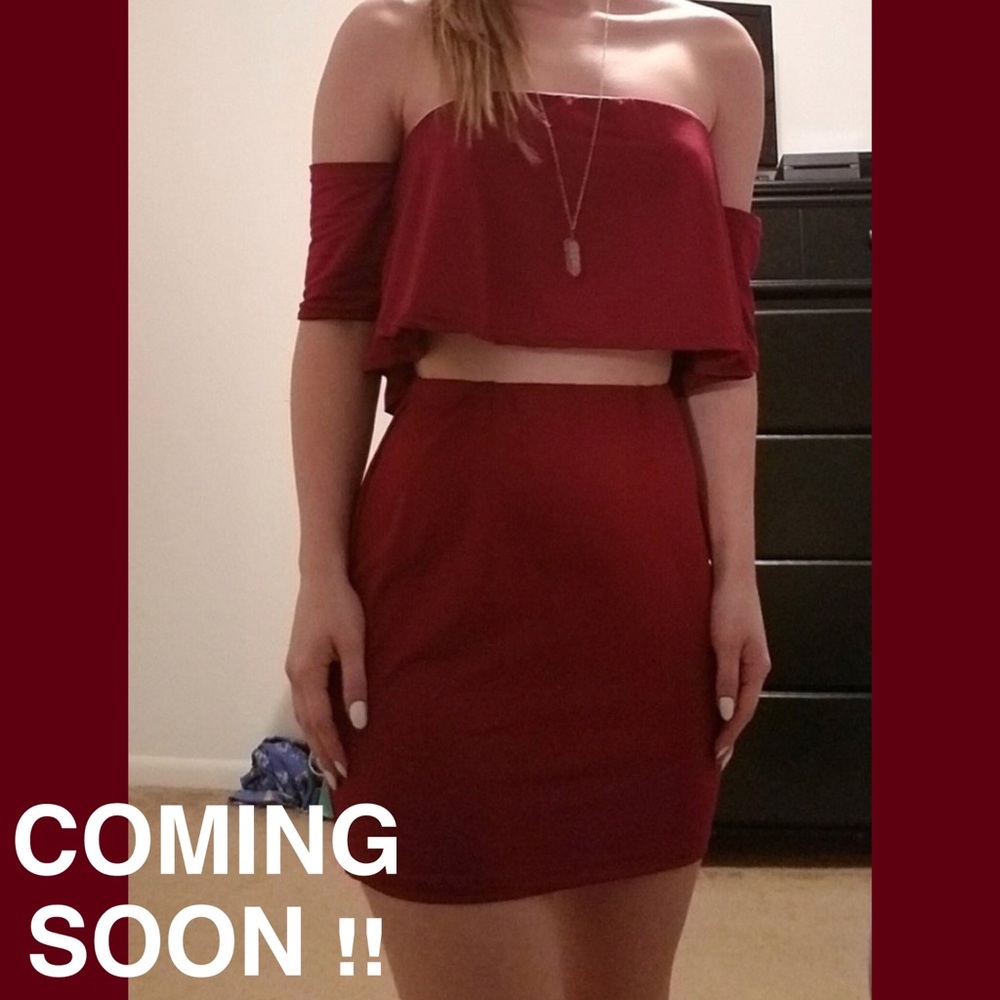 Two Piece Crop Top and Skirt